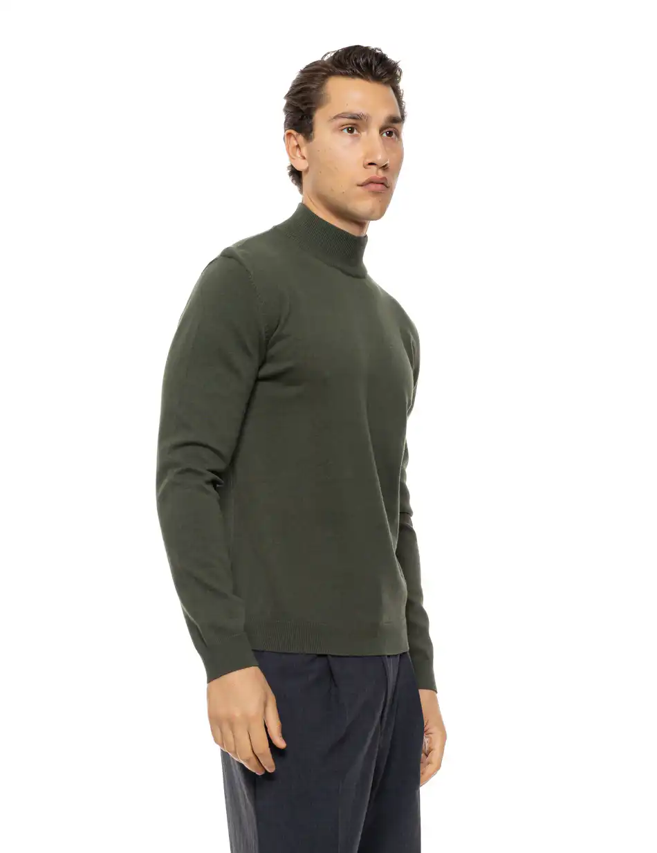 Biston Ανδρική πλεκτή μπλούζα ζιβάγκο 54-206-014 DK GREEN