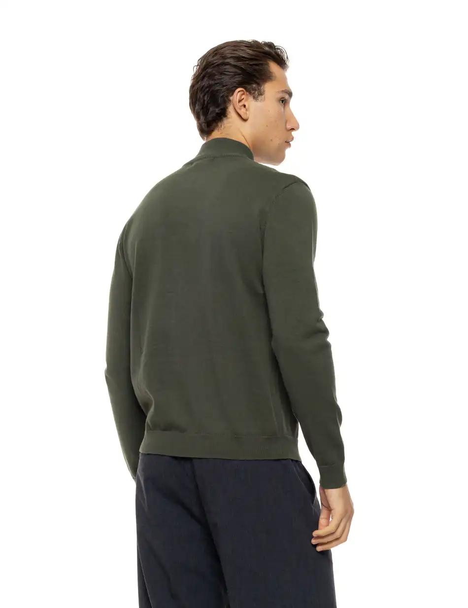 Biston Ανδρική πλεκτή μπλούζα ζιβάγκο 54-206-014 DK GREEN