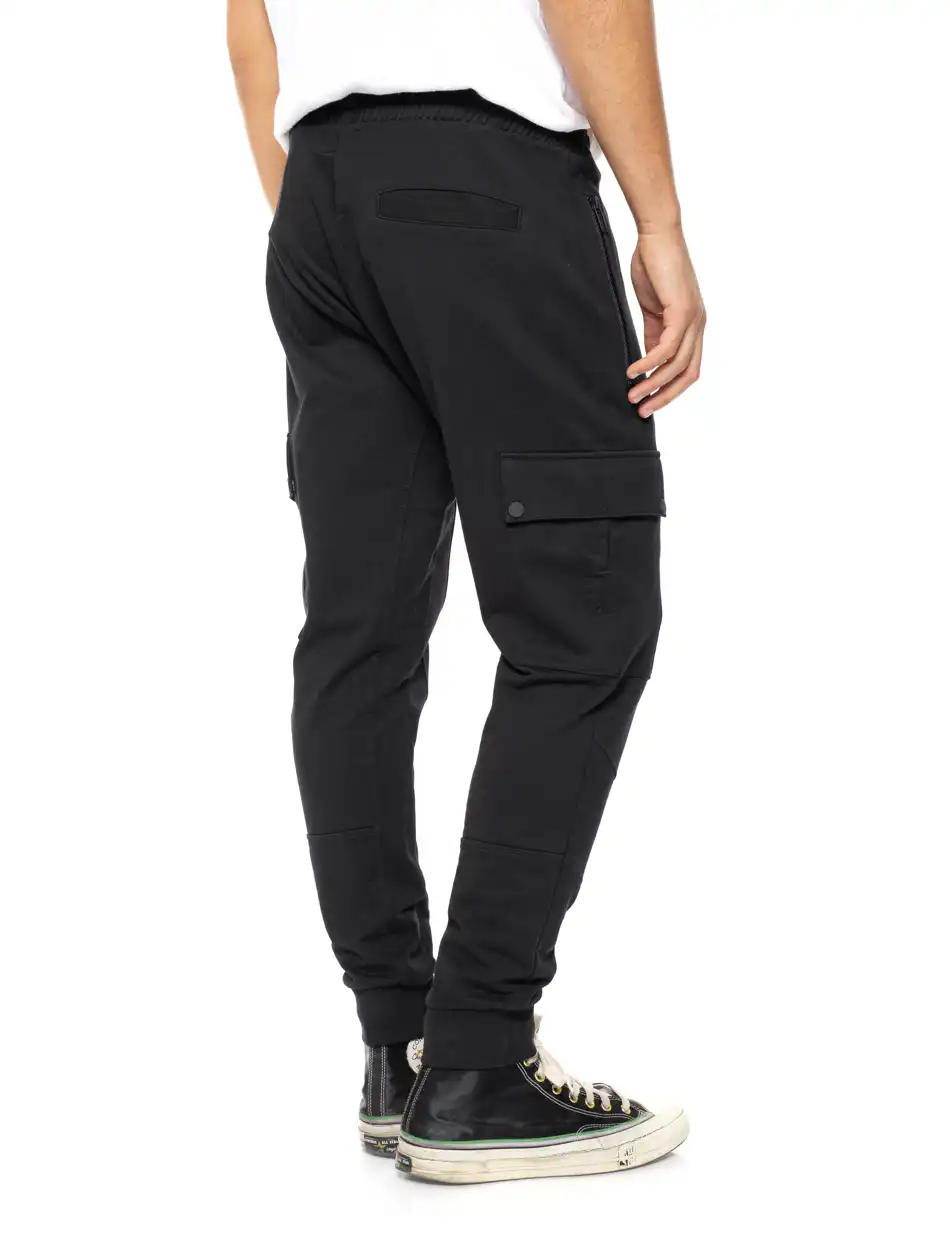 B' Ανδρικό φούτερ cargo παντελονι 54-241-005 BLACK