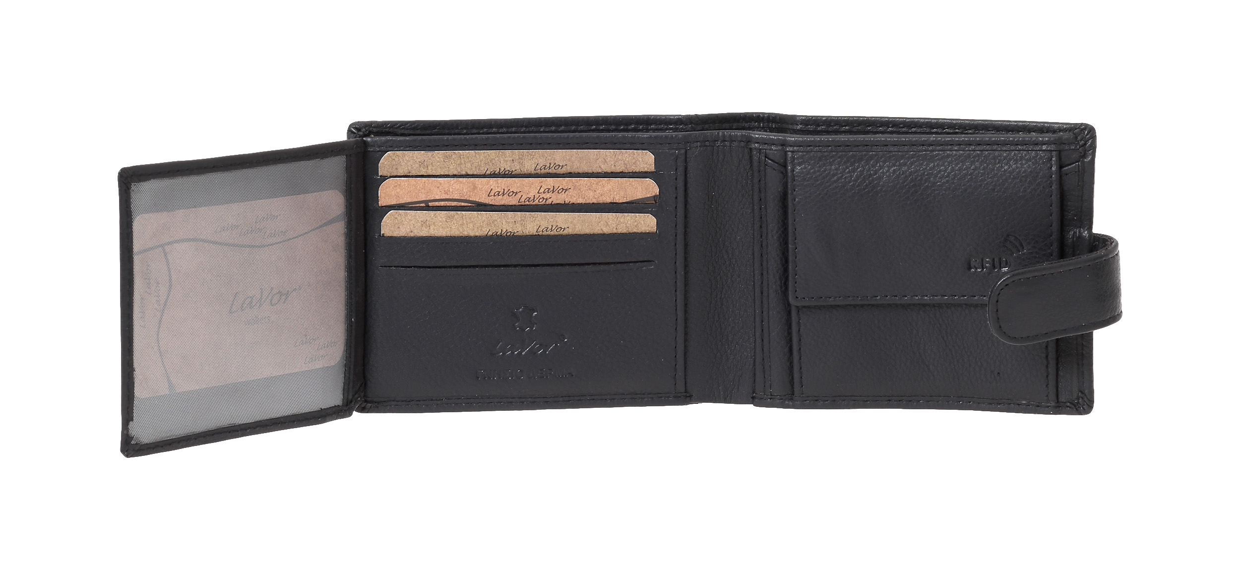 LaVor 1-3810 Ανδρικό Δερμάτινο Πορτοφόλι με Rfid Μαύρο