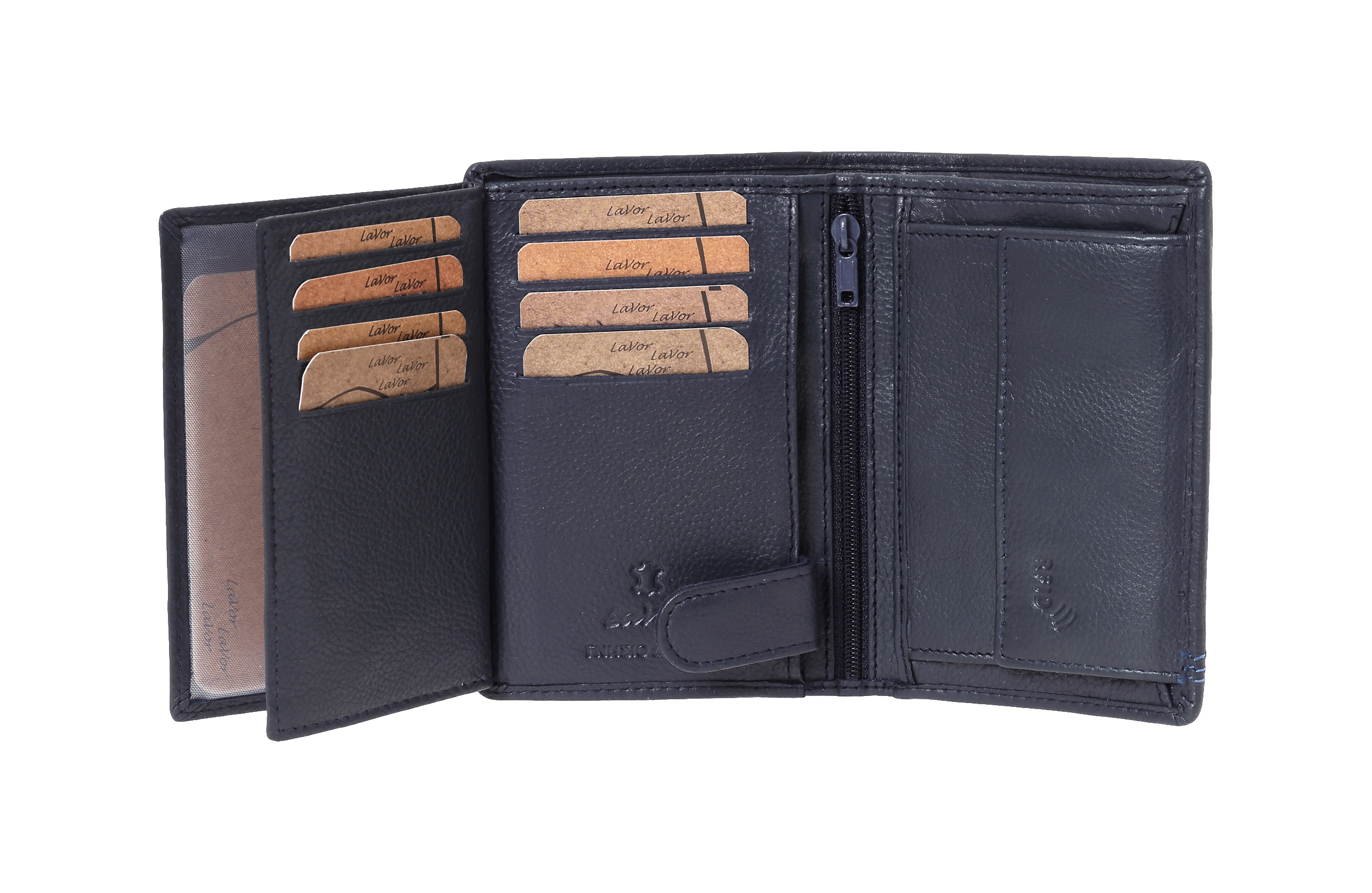 LaVor 1-3821 Ανδρικό Δερμάτινο Πορτοφόλι με Rfid Μπλε