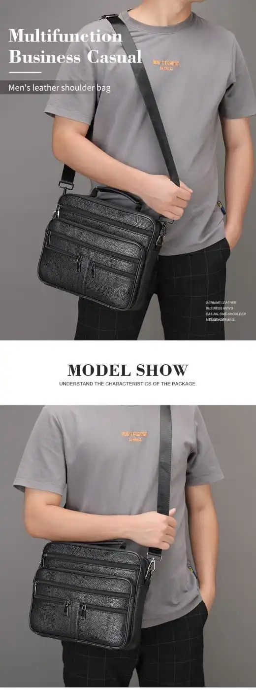 Δερμάτινος μικρός χαρτοφύλακας/Τσαντάκι Ώμου Cardinal 6015 μαύρο