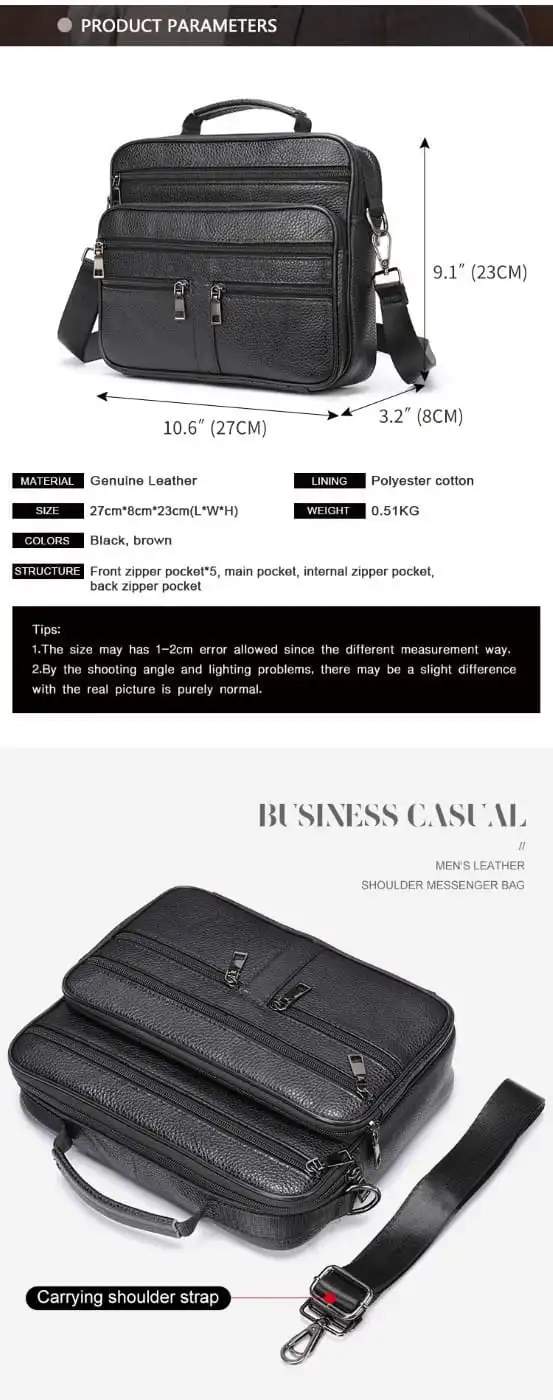 Δερμάτινος μικρός χαρτοφύλακας/Τσαντάκι Ώμου Cardinal 6015 μαύρο