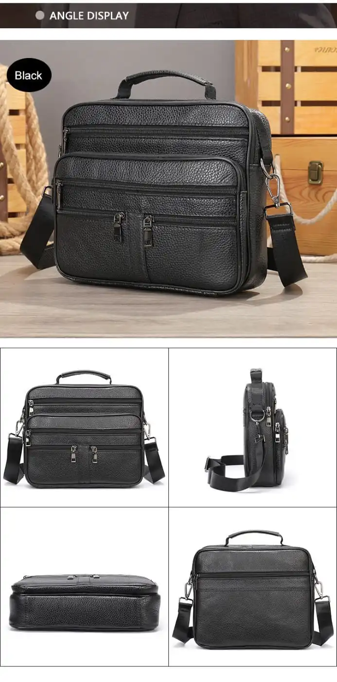 Δερμάτινος μικρός χαρτοφύλακας/Τσαντάκι Ώμου Cardinal 6015 μαύρο