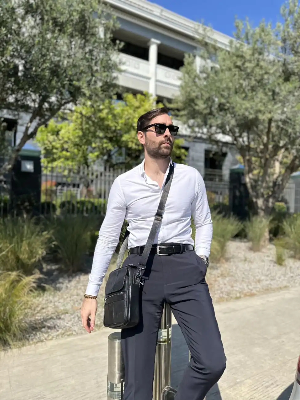 Δερμάτινο τσαντάκι ώμου Cardinal 6037 black