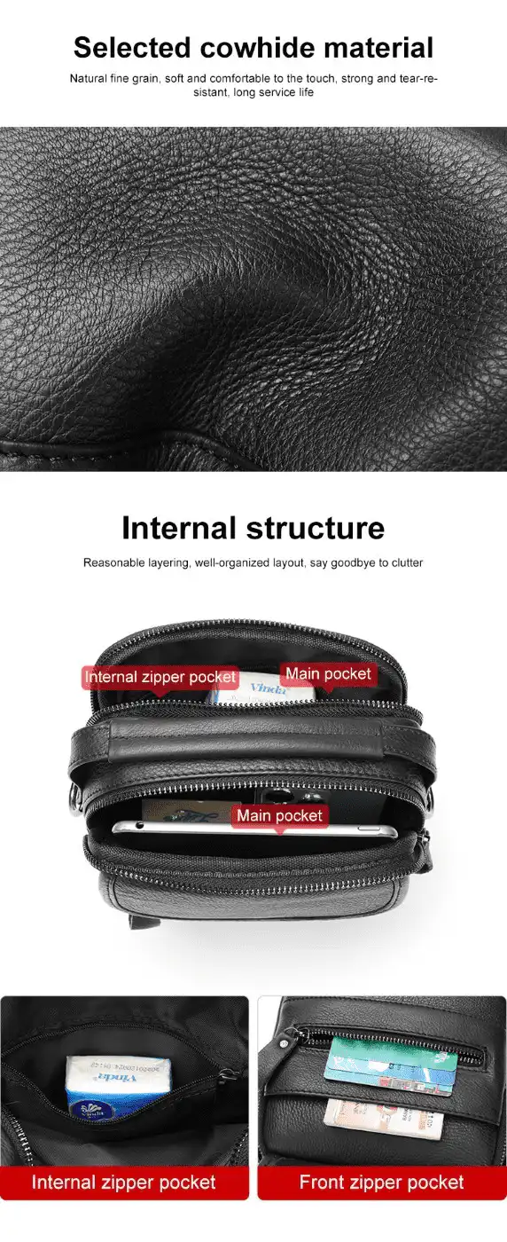 Δερμάτινο τσαντάκι ώμου Cardinal 6093 black