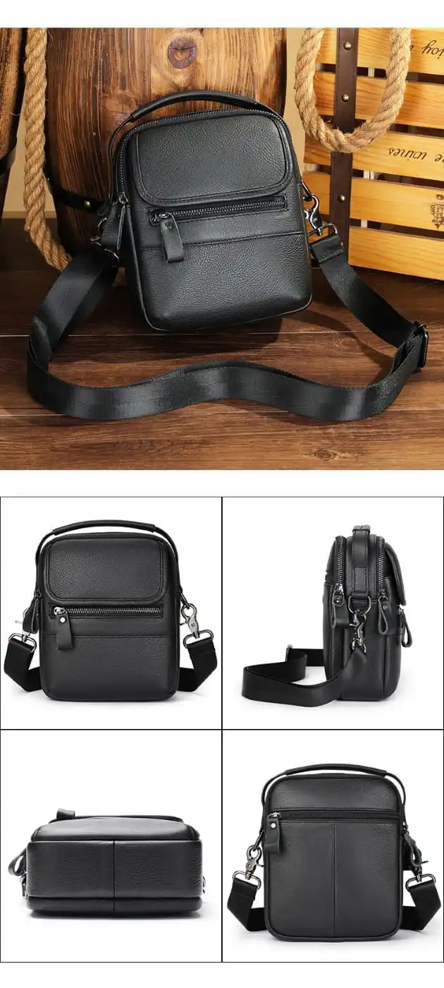 Δερμάτινο τσαντάκι ώμου Cardinal 6093 black