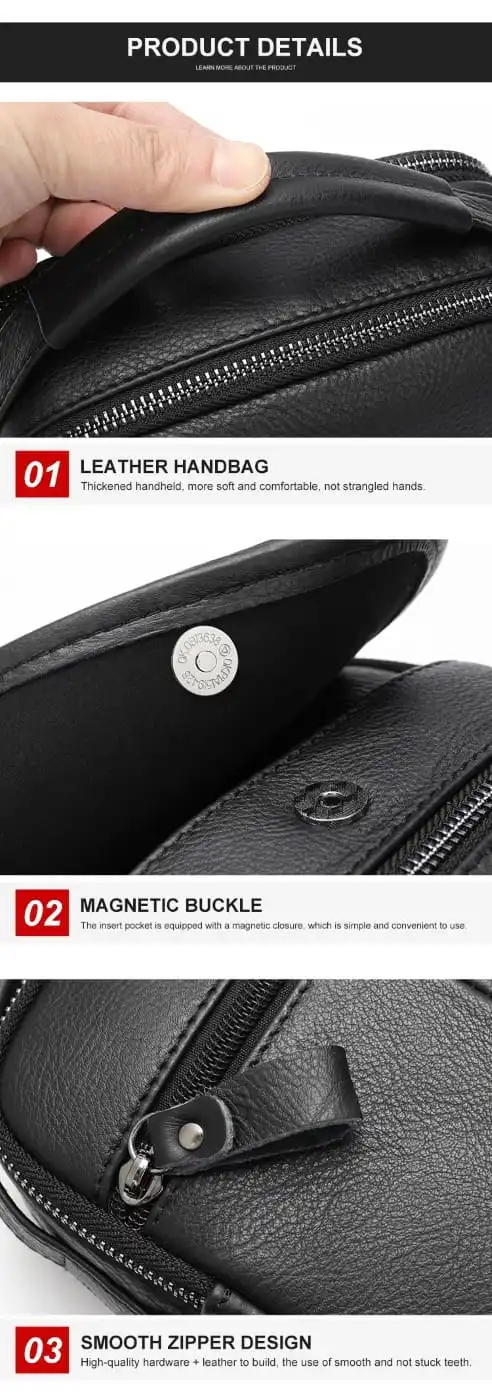 Δερμάτινο τσαντάκι ώμου Cardinal 6093 black