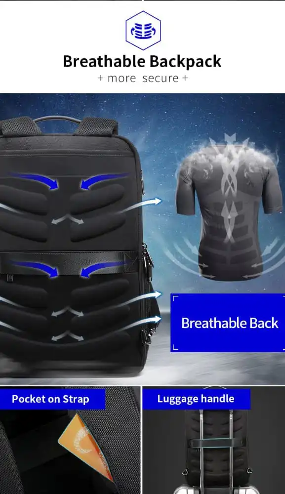 Σακίδιο πλάτης Αντικλεπτικό 24L Laptop 15,6” Bopai 61-07311 μαύρο