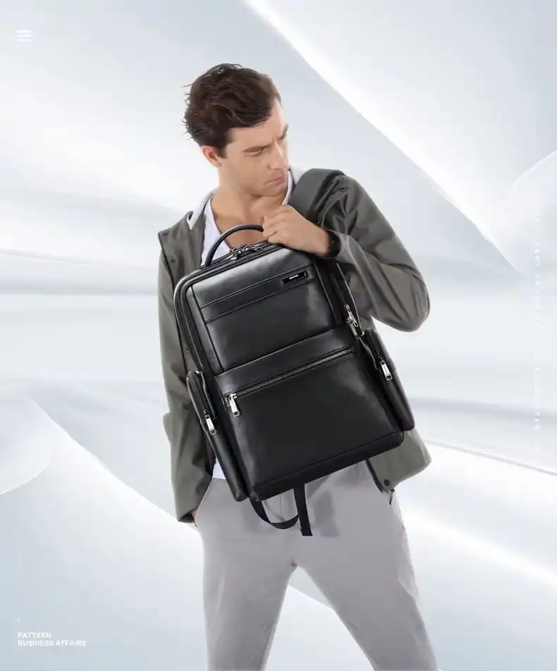 Δερμάτινο Σακίδιο πλάτης Αντικλεπτικό 30L Laptop 17,3” Bopai 61-121961 μαύρο