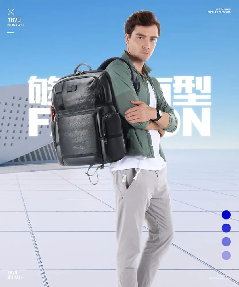 Δερμάτινο Σακίδιο πλάτης Αντικλεπτικό 28L Laptop 17,3” Bopai 61-121971 μαύρο Δερμάτινο Σακίδιο πλάτης Αντικλεπτικό 28L Laptop 17,3” Bopai 61-121971 μαύρο