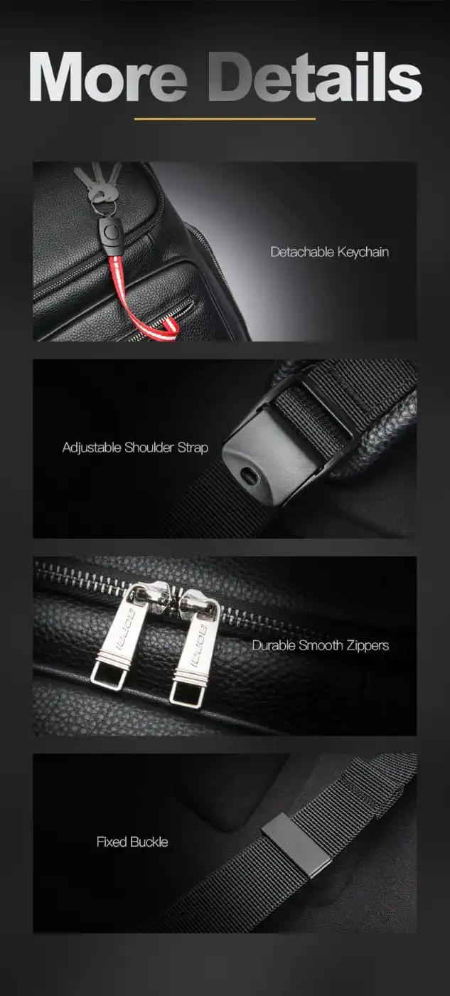 Δερμάτινο Σακίδιο πλάτης Αντικλεπτικό 25L Laptop 15,6” Bopai 61-122431 μαύρο