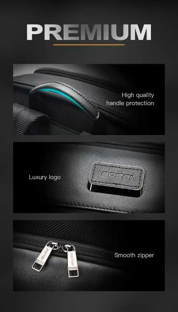 Backpack 26L Laptop 15,6” Bopai 61-126261 μαύρο