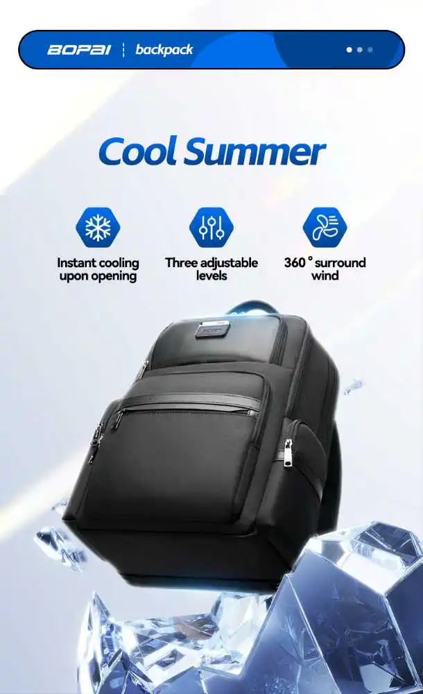 Σακίδιο με Σύστημα Ψύξης 29L 15,6” Bopai 61-128561 μαύρο