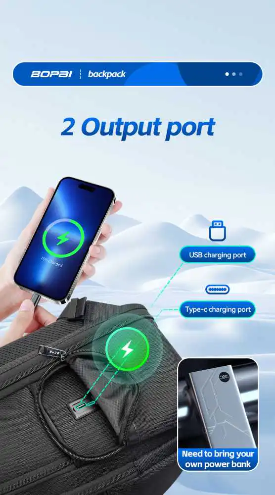 Σακίδιο με Σύστημα Ψύξης 29L 15,6” Bopai 61-128561 μαύρο