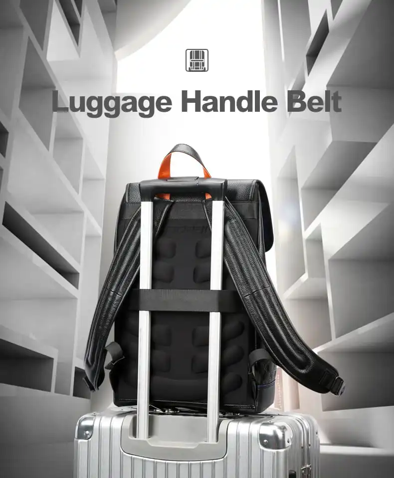 Σακίδιο πλάτης Δερμάτινο 20L Laptop 15,6” Bopai 61-128811 μαύρο