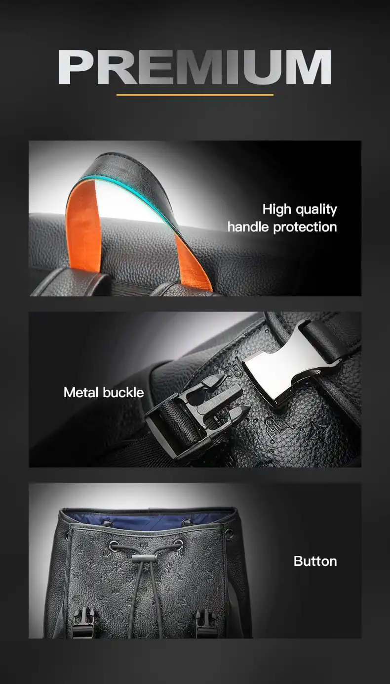 Σακίδιο πλάτης Δερμάτινο 20L Laptop 15,6” Bopai 61-128811 μαύρο