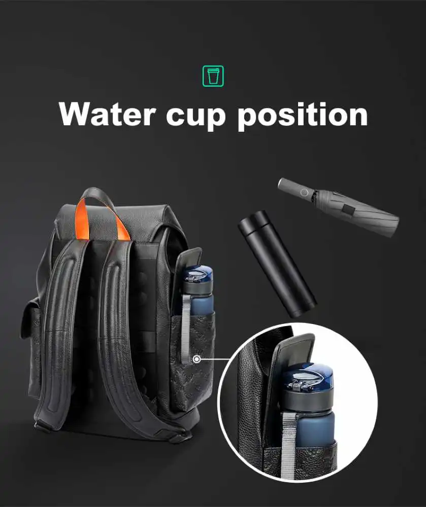 Δερμάτινο Σακίδιο 18L Laptop 15,6” Bopai 61-128821 μαύρο