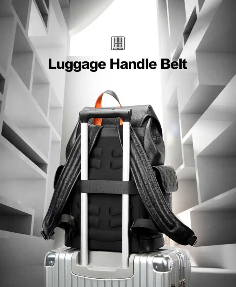 Δερμάτινο Σακίδιο 18L Laptop 15,6” Bopai 61-128821 μαύρο