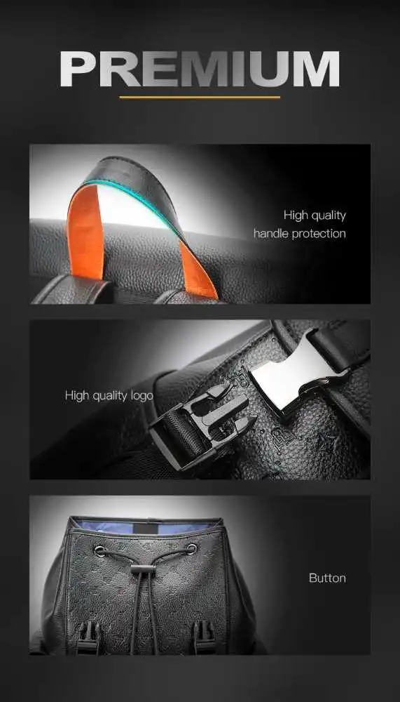 Δερμάτινο Σακίδιο 18L Laptop 15,6” Bopai 61-128821 μαύρο