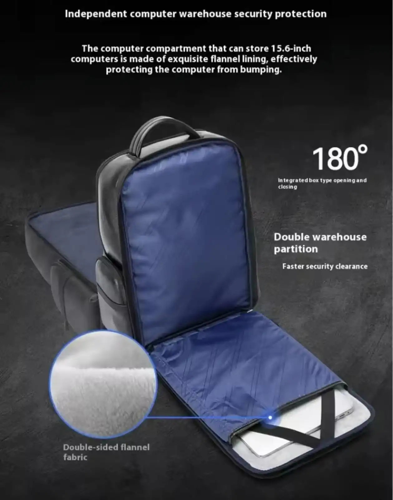 Δερμάτινο Σακίδιο πλάτης 25L Laptop 15,6” Bopai 61-129171 μαύρο