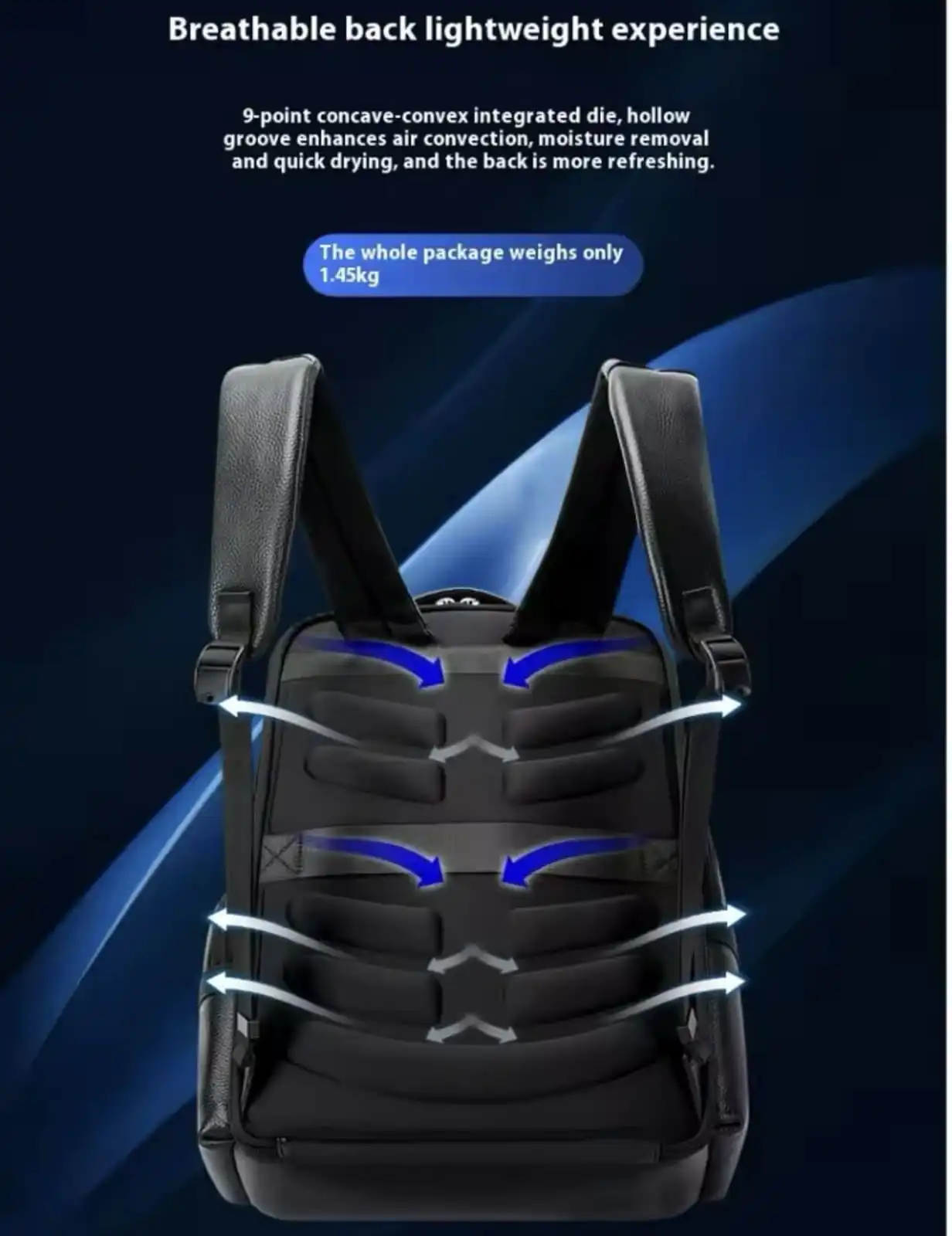 Δερμάτινο Σακίδιο πλάτης 25L Laptop 15,6” Bopai 61-129171 μαύρο