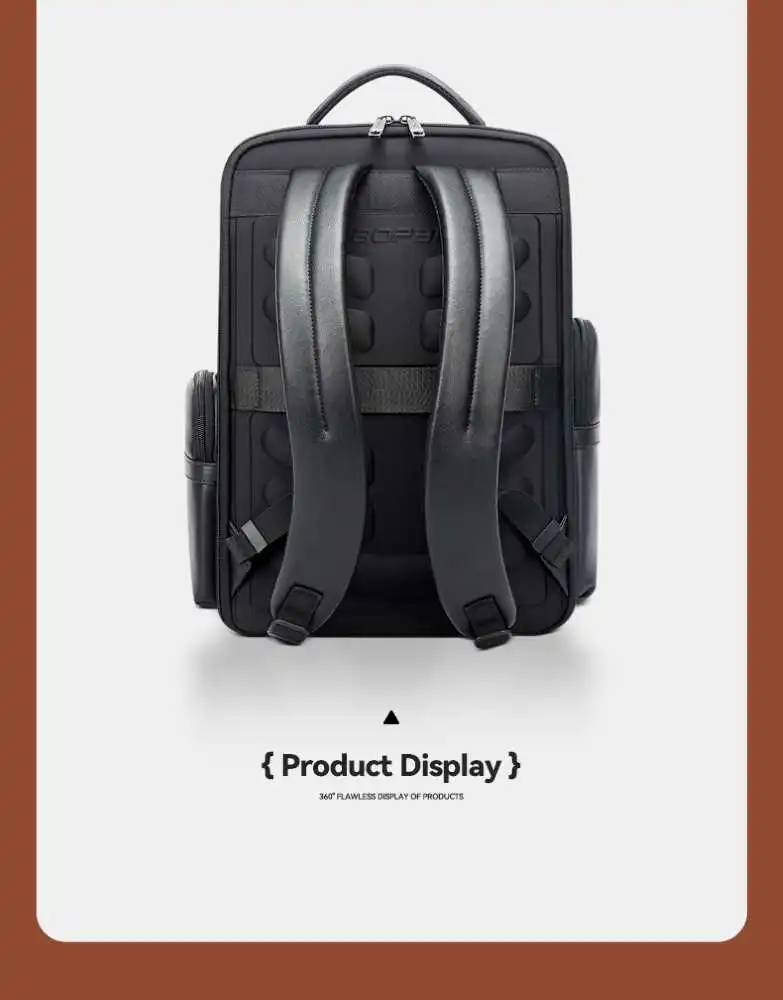 Δερμάτινο Σακίδιο 20L Laptop 15,6” Bopai 61-131601 μαύρο