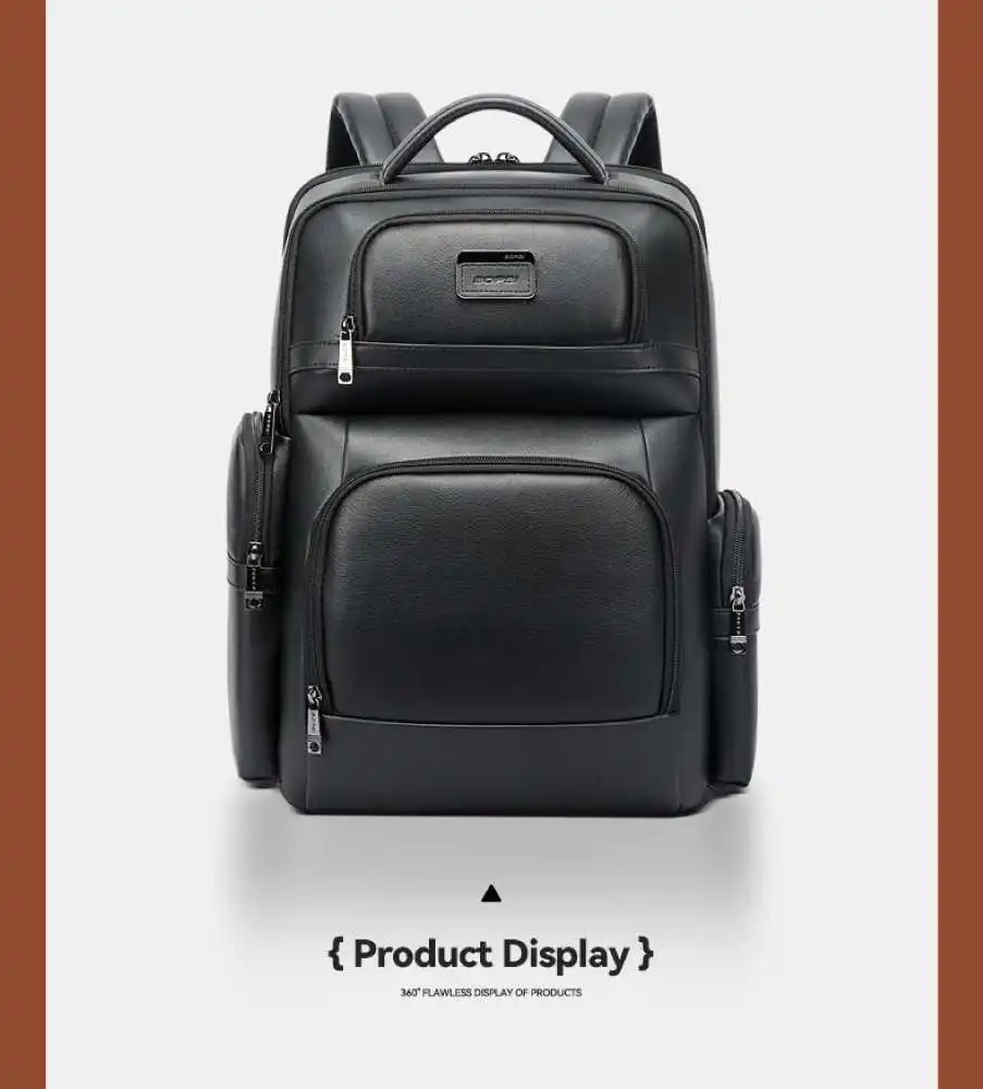 Δερμάτινο Σακίδιο 20L Laptop 15,6” Bopai 61-131601 μαύρο