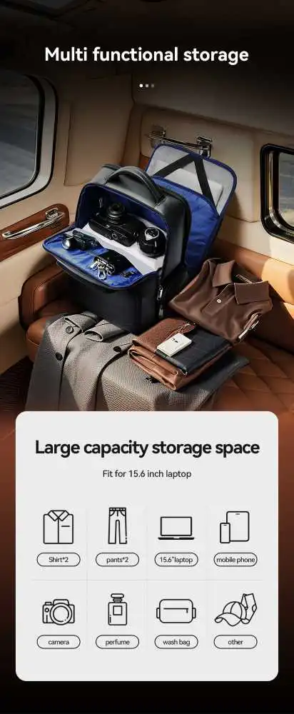 Δερμάτινο Σακίδιο 20L Laptop 15,6” Bopai 61-131601 μαύρο