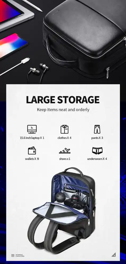 Σακίδιο πλάτης Αντικλεπτικό 24L Laptop 15,6” Bopai 61-18911 μαύρο