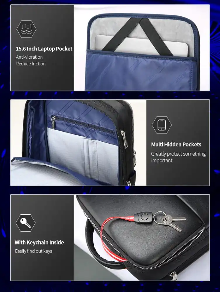 Σακίδιο πλάτης Αντικλεπτικό 24L Laptop 15,6” Bopai 61-18911 μαύρο