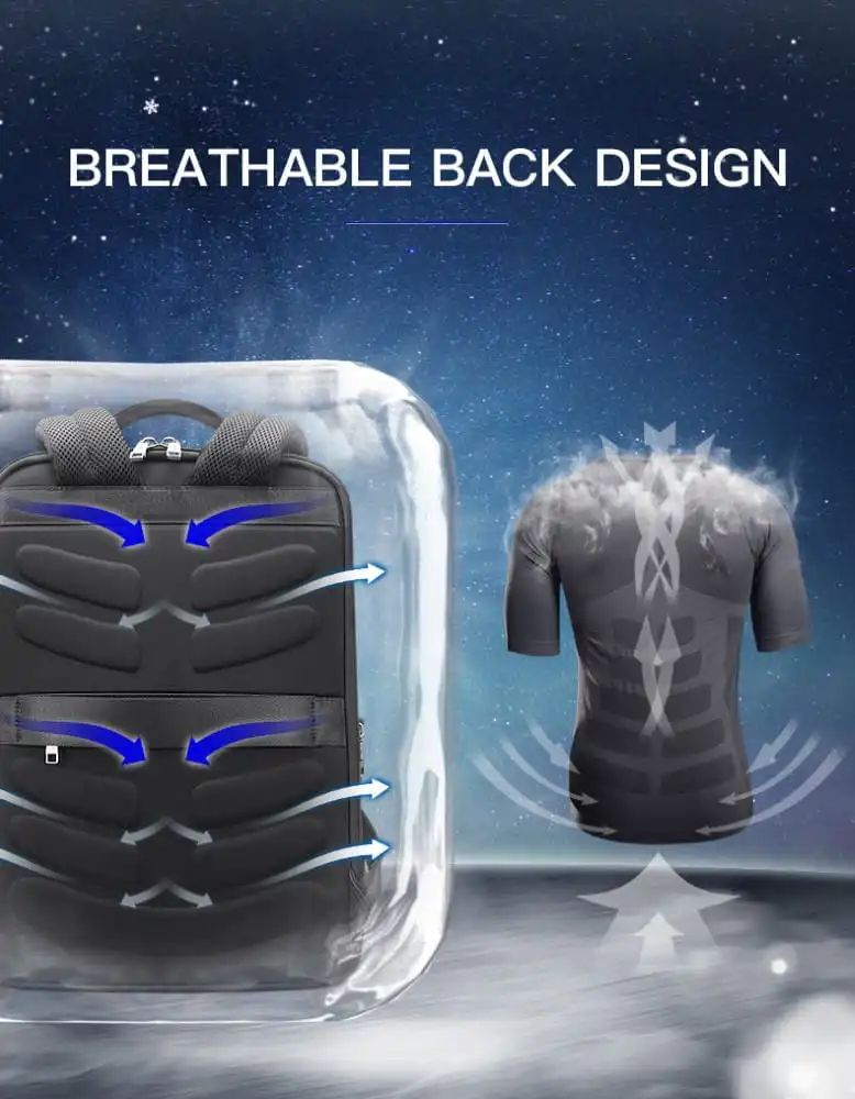 Σακίδιο πλάτης Αντικλεπτικό 24L Laptop 15,6” Bopai 61-18911 μαύρο