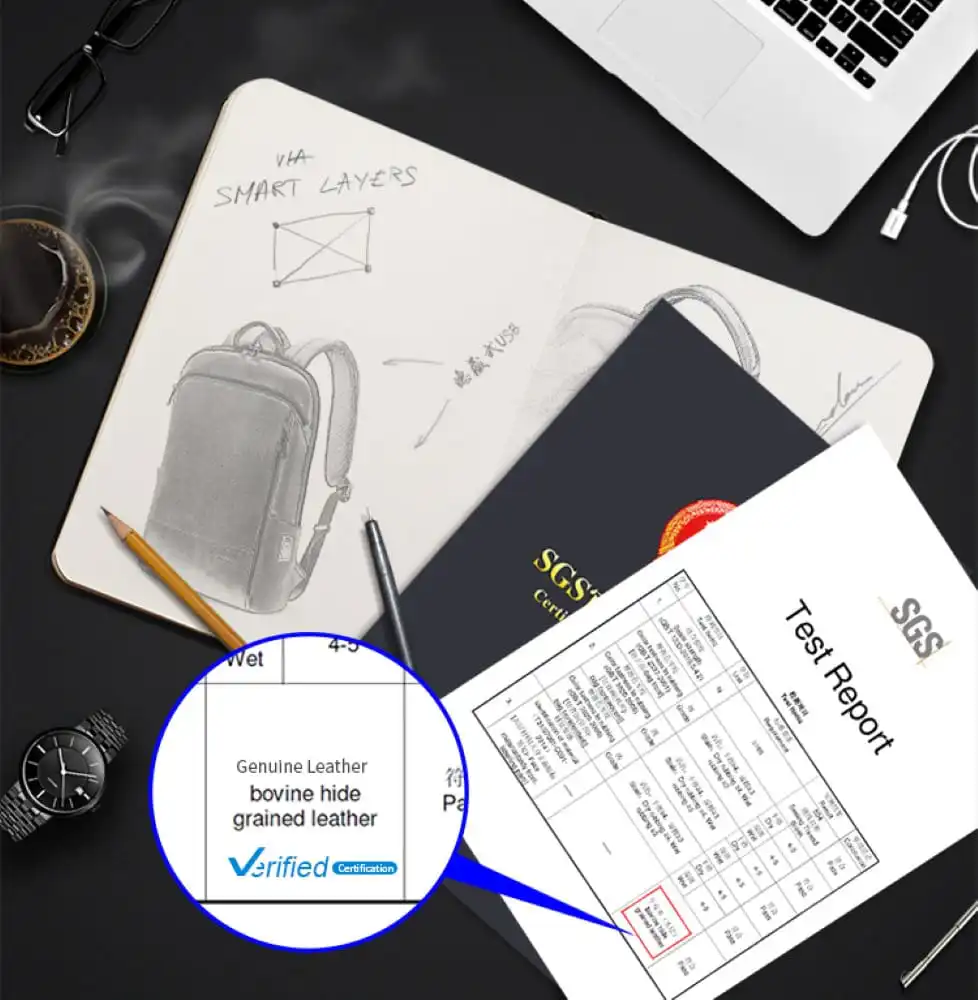 Δερμάτινο Σακίδιο πλάτης Αντικλεπτικό 21L Laptop 15,6” Bopai 61-52711 μαύρο