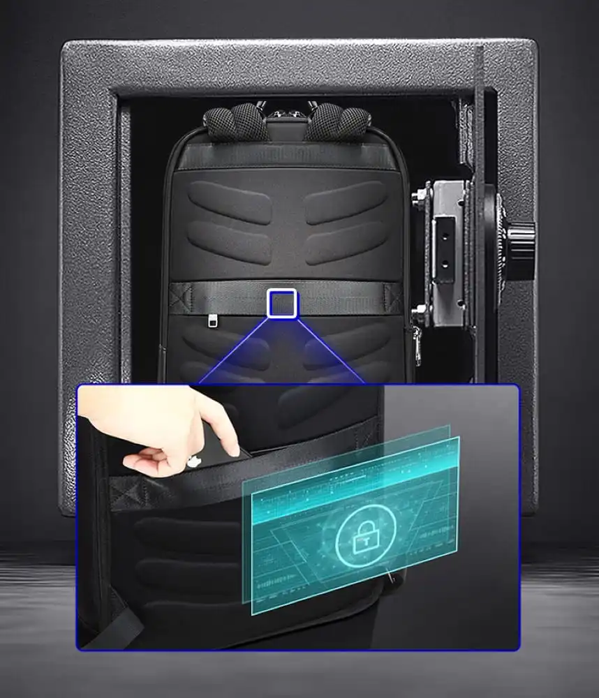 Δερμάτινο Σακίδιο πλάτης Αντικλεπτικό 21L Laptop 15,6” Bopai 61-52711 μαύρο