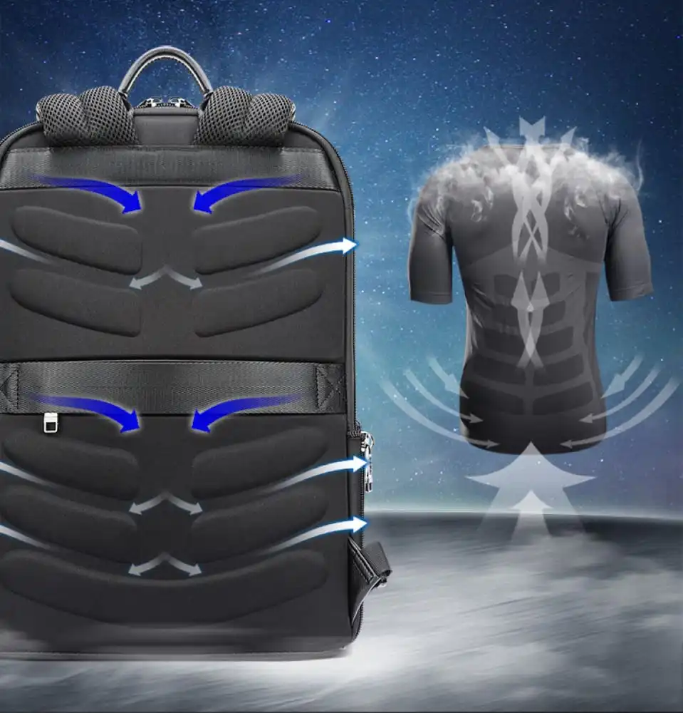 Δερμάτινο Σακίδιο πλάτης Αντικλεπτικό 21L Laptop 15,6” Bopai 61-52711 μαύρο