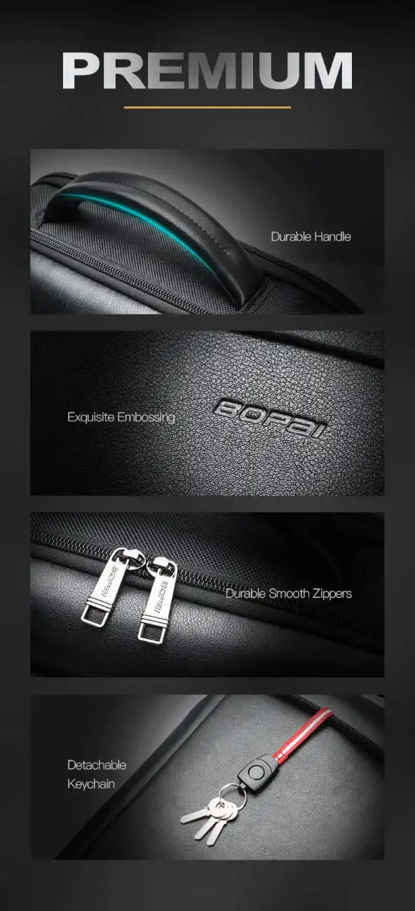 Σακίδιο πλάτης Αντικλεπτικό 24L Laptop 15,6” Bopai 61-53111 μαύρο