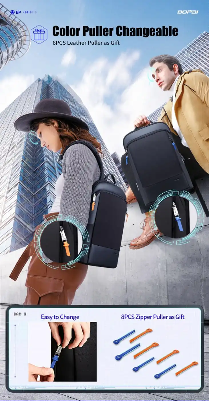 Σακίδιο πλάτης Αντικλεπτικό 16L Laptop 17” Bopai 61-85011 μαύρο