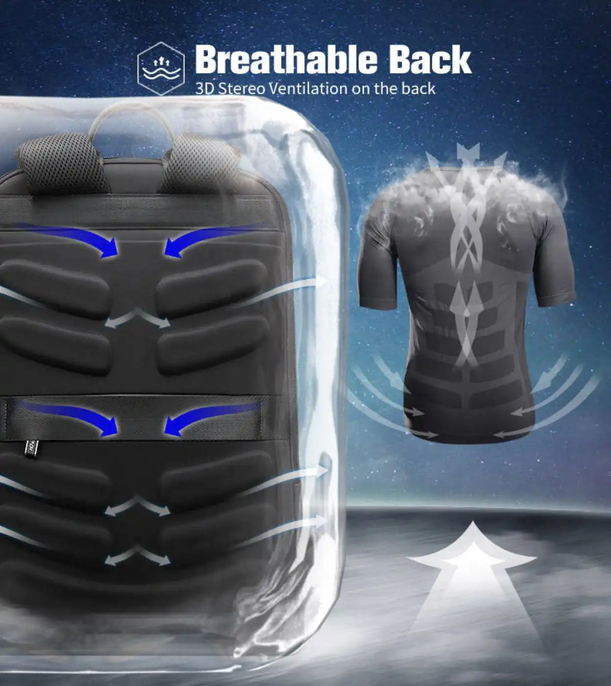 Σακίδιο πλάτης Αντικλεπτικό 16L Laptop 17” Bopai 61-85011 μαύρο