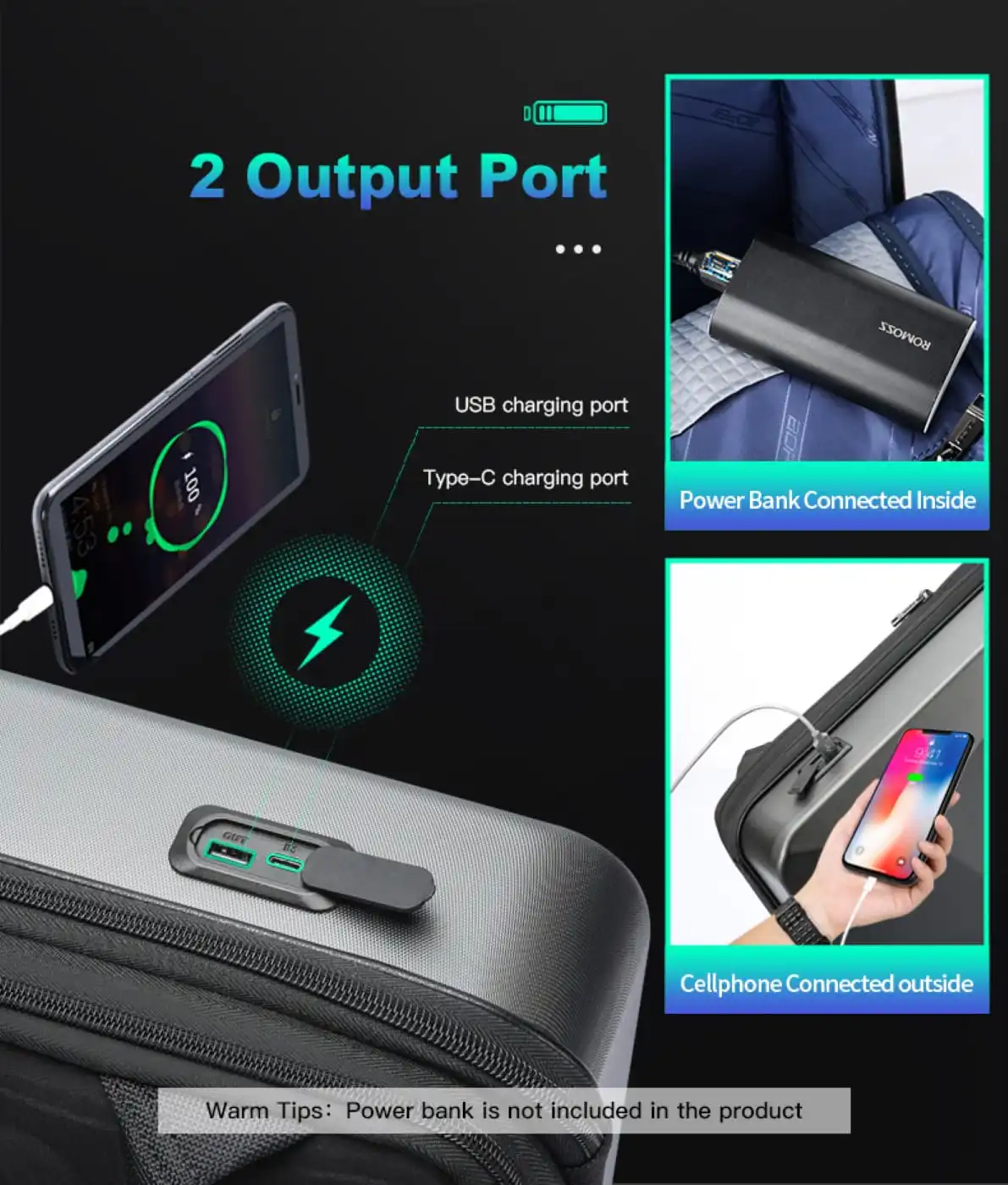 Σακίδιο πλάτης Αντικλεπτικό 22L Laptop 17,3 Bopai 61-93319A μαύρο