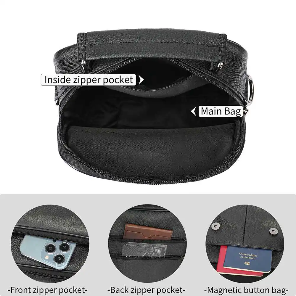 Τσαντάκι Ώμου Ανδρικό από Γνήσιο Δέρμα Cardinal 6102 black