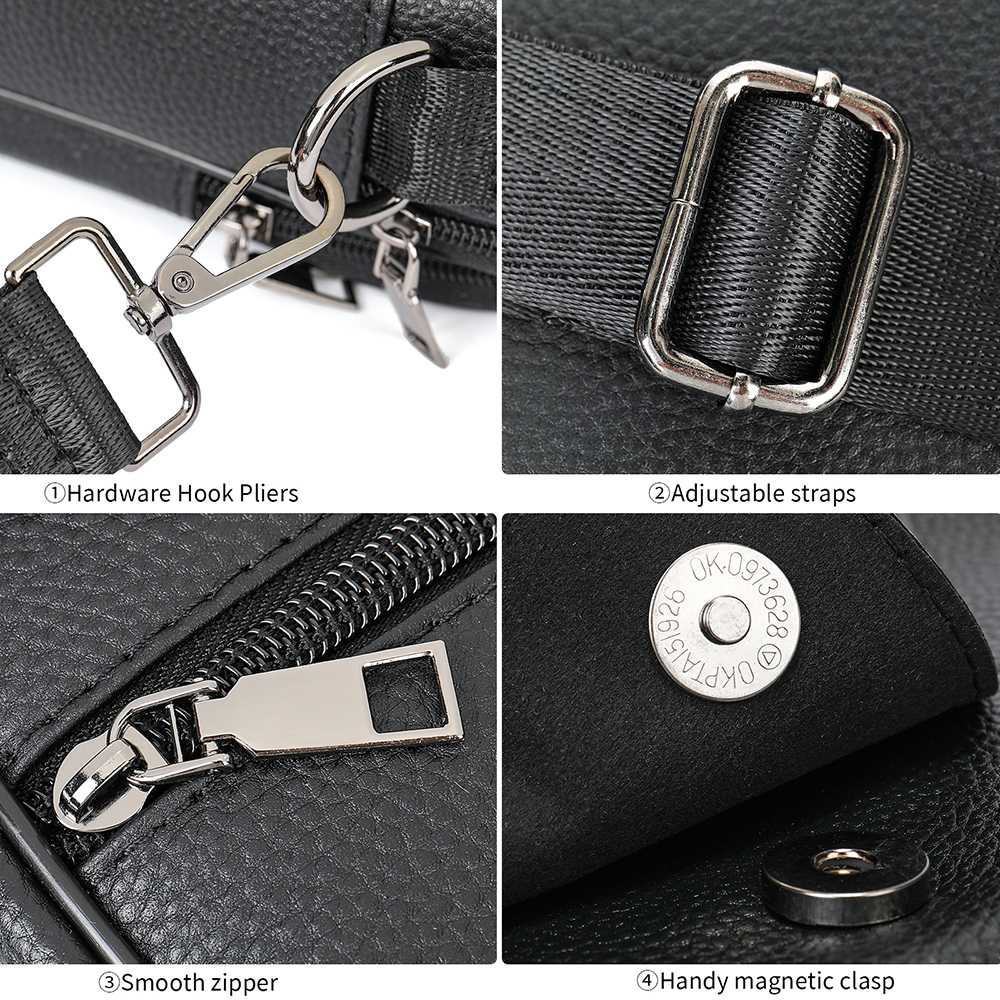 Τσαντάκι Ώμου Ανδρικό από Γνήσιο Δέρμα Cardinal 6102 black