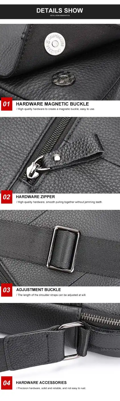 Δερμάτινο τσαντάκι ώμου Cardinal 6109 μαύρο