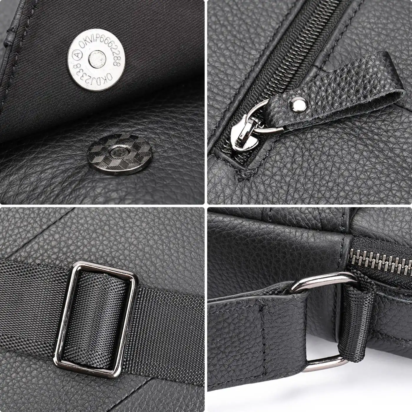 Δερμάτινο τσαντάκι ώμου Cardinal 6109 μαύρο