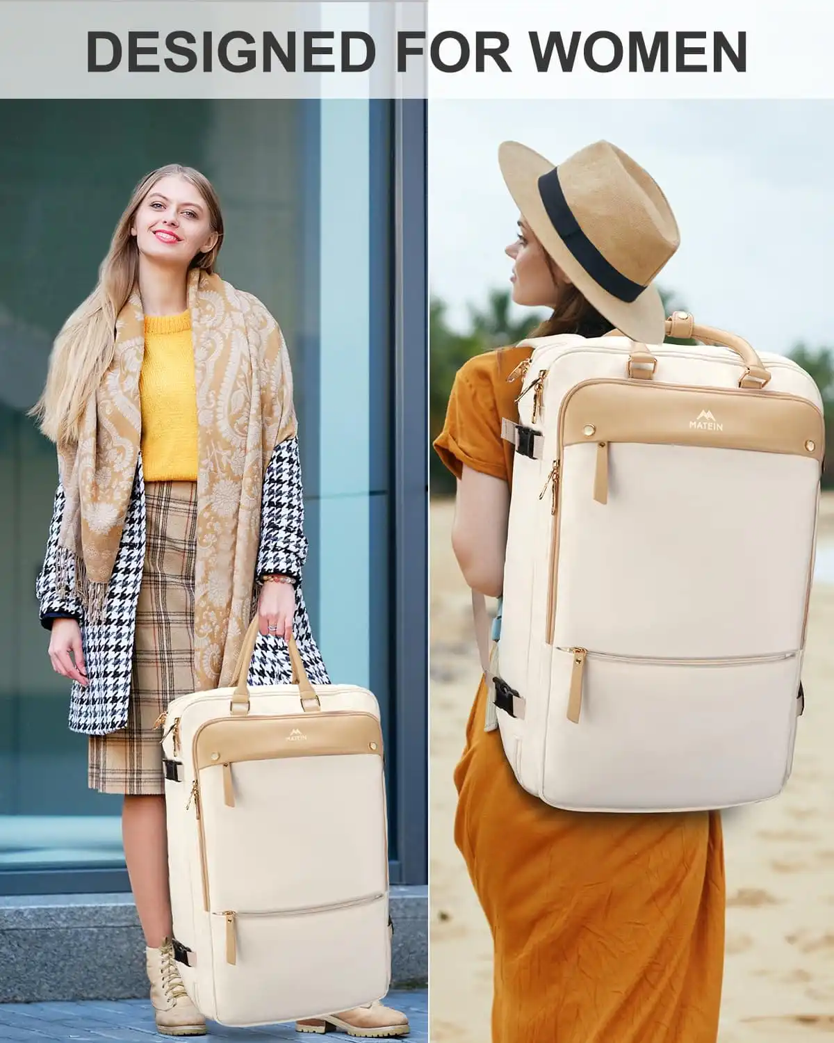 Σακίδιο πλάτης Travel Carry on 52L Laptop 17,3” Matein 6131 μπεζ