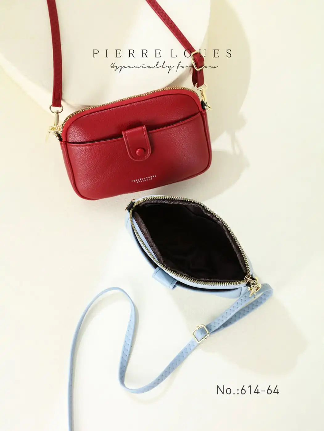 Γυναικεία Τσάντα Χιαστί Pierre Loues 614-64 κόκκινο Γυναικεία Τσάντα Χιαστί Pierre Loues 614-64 κόκκινο