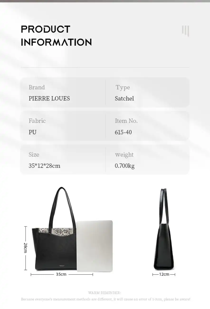 Γυναικεία Τσάντα Shopper Χειρός Pierre Loues PL615-40 μαύρο