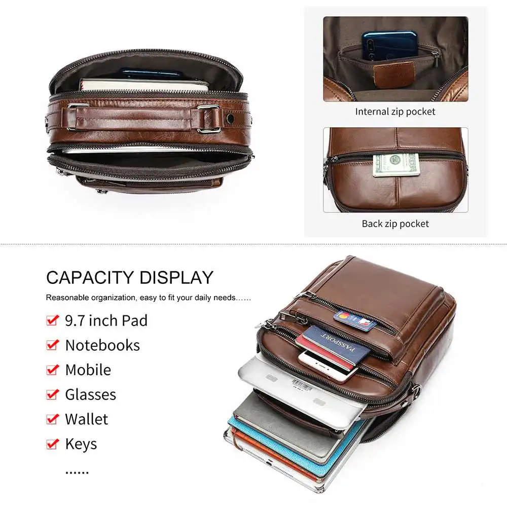 Ανδρική Δερματίνη Τσάντα Ώμου Cardinal 6156 καφέ