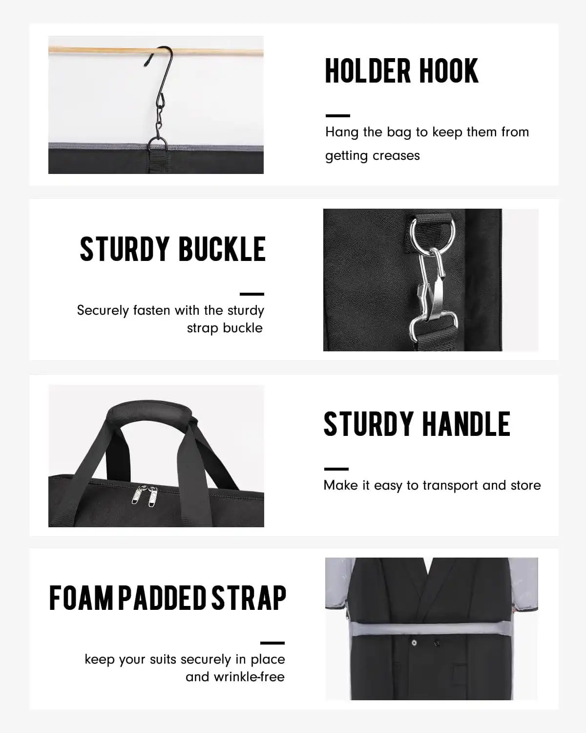 Υφασμάτινη Τσάντα ενδυμάτων κοστουμιού Matein 43L 6185 μαύρο