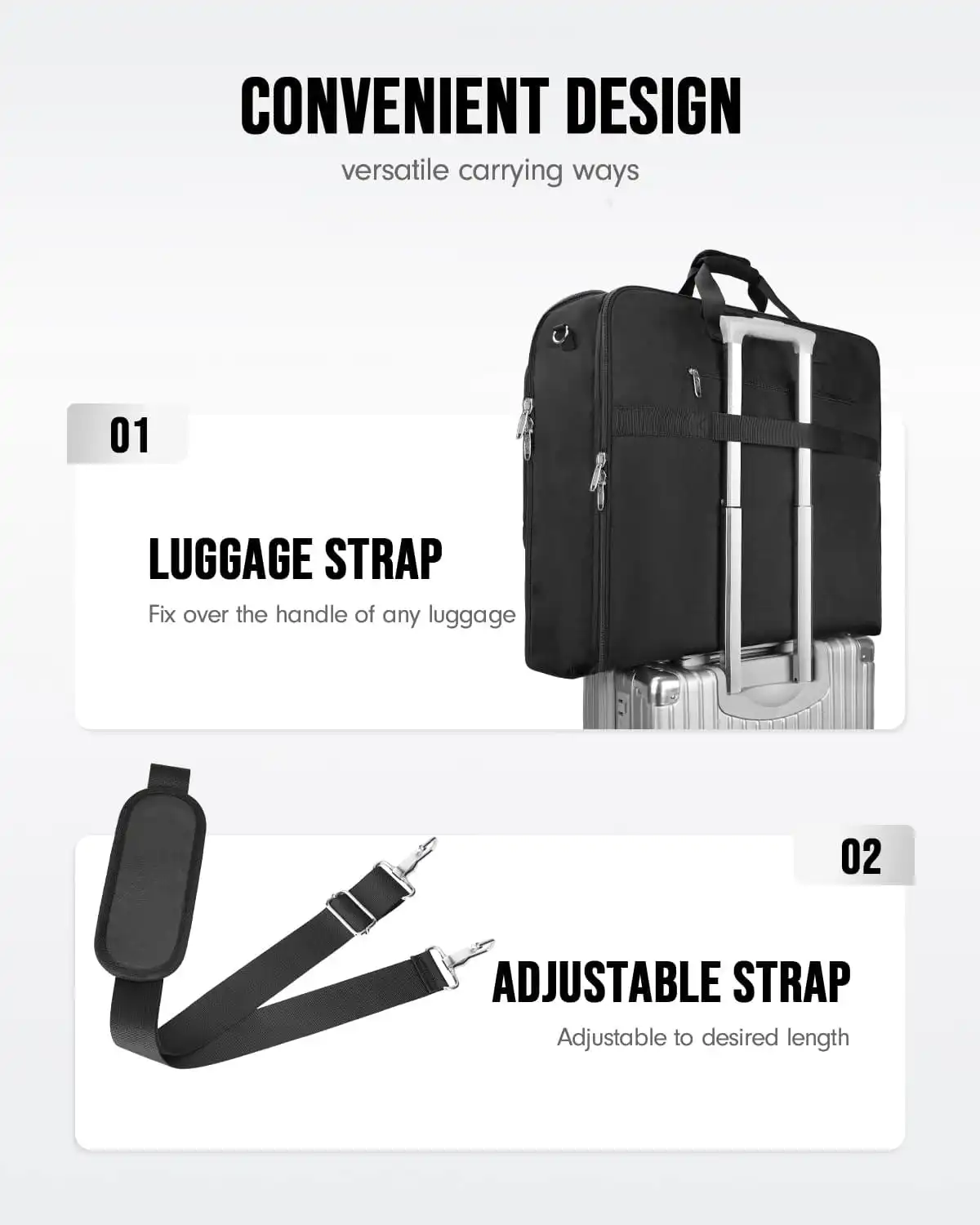 Υφασμάτινη Τσάντα ενδυμάτων κοστουμιού Matein 43L 6185 μαύρο