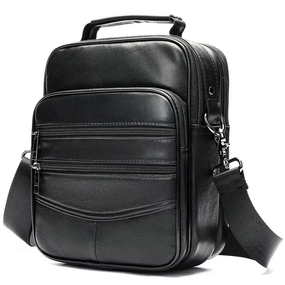 Δερμάτινο τσαντάκι ώμου Cardinal 6199 μαύρο